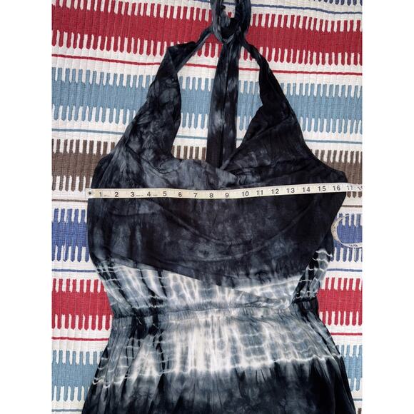 Forever Cute Tie Dye T-Shirt Material Halter Top Jumpsuit Romper Sz L - Picture 3 of 8